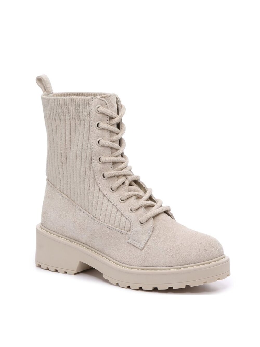 🇨🇦  Steve Madden Taupe Knit Lace-Up Combat Boots